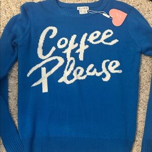 Kling Bright Blue 'Coffee Please' Sweater